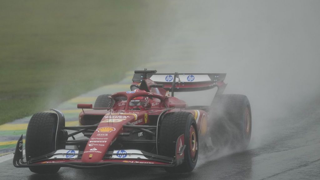 Ferrari driver Charles Leclerc of Monaco driving during the qualifying session ahead of the Brazilian Formula One Grand Prix, in Sao Paolo, Brazil, Nov 3 2024.
