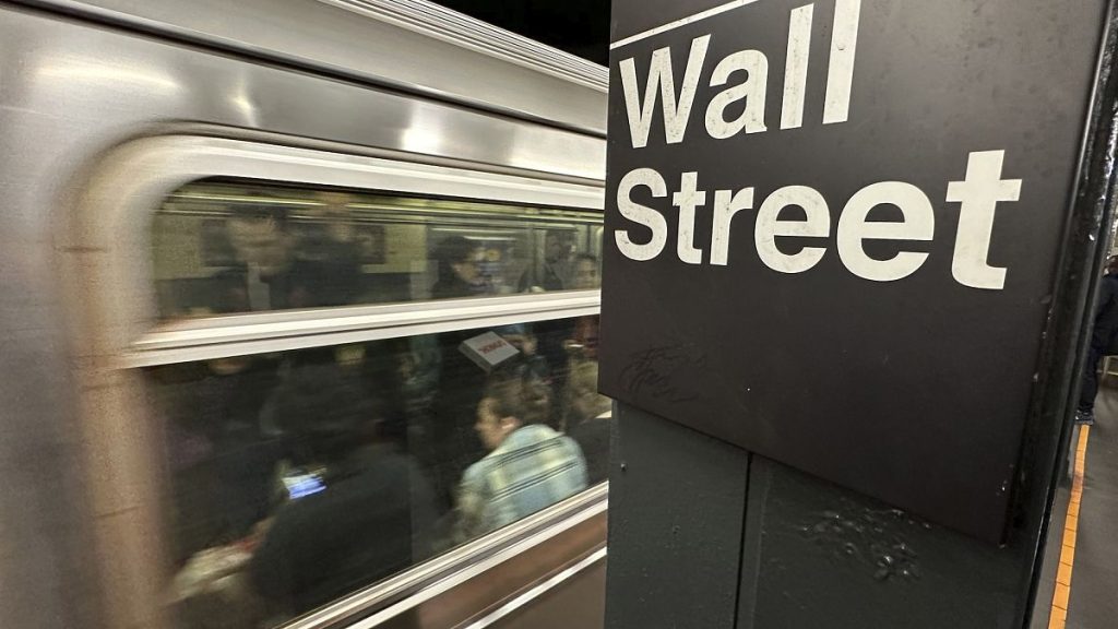 A train arrives at a Wall Street underground station in New York