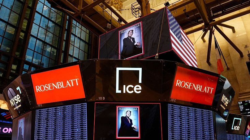 Une couverture de la personnalité de l'année du magazine Time montre le président élu Donald Trump, sur le parquet de la Bourse de New York - 12 décembre 2024