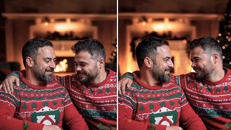 Généré par l'IA : Santiago Abascal et Gabriel Rufián devant une cheminée.