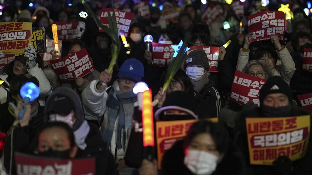 South Koreans attend a rally calling for the impeachment of President Yoon Suk-yeol on 10 December, 2024.