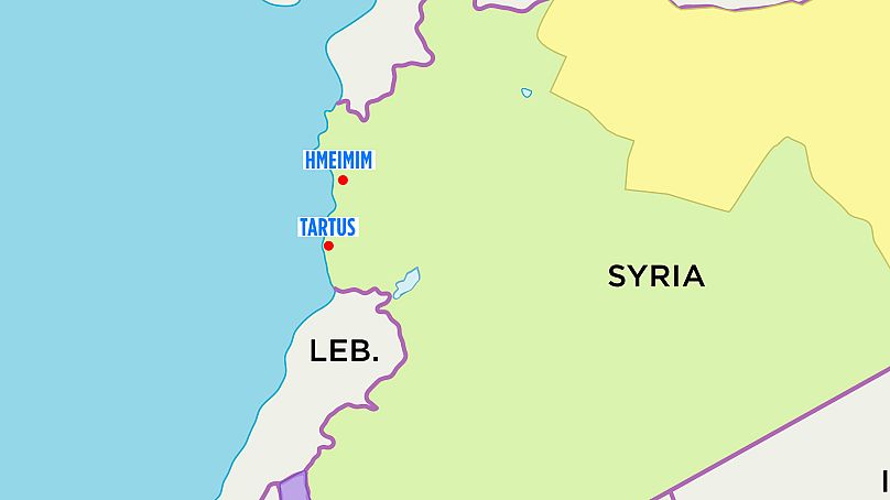 Sites des bases russes de Hmeimim et Tartus, Syrie