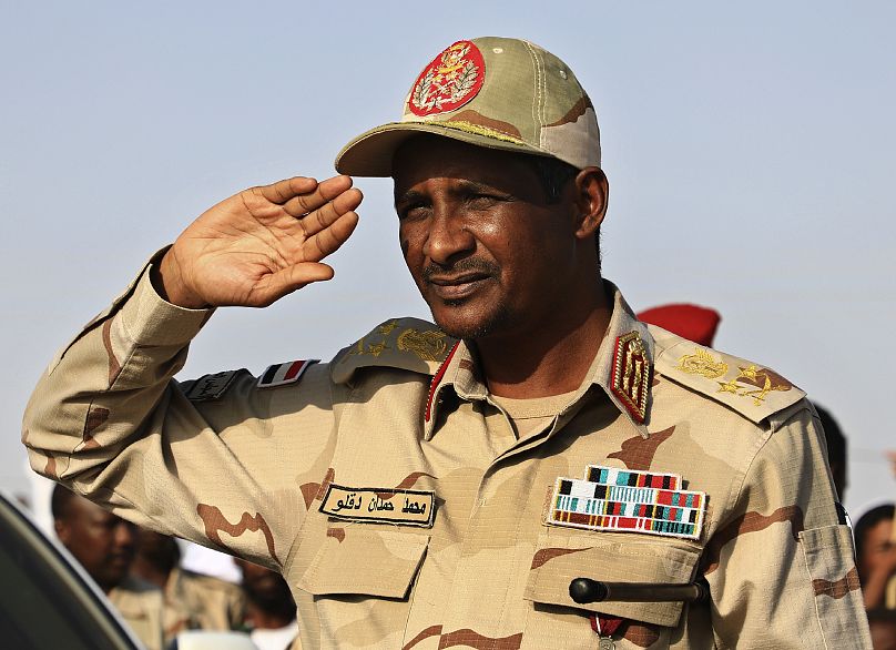 RSF leader Mohamed Hamdan Dagalo (Hemedti) in Galawee, northern Sudan, on 15 June, 2019.