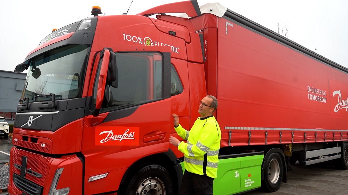 One of the eight Danfoss lorries fitted with a new cutting-edge battery.