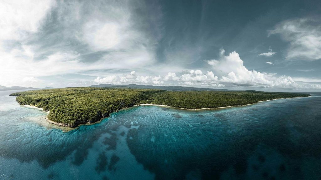 Birds Eye View of an Island in Vanuatu