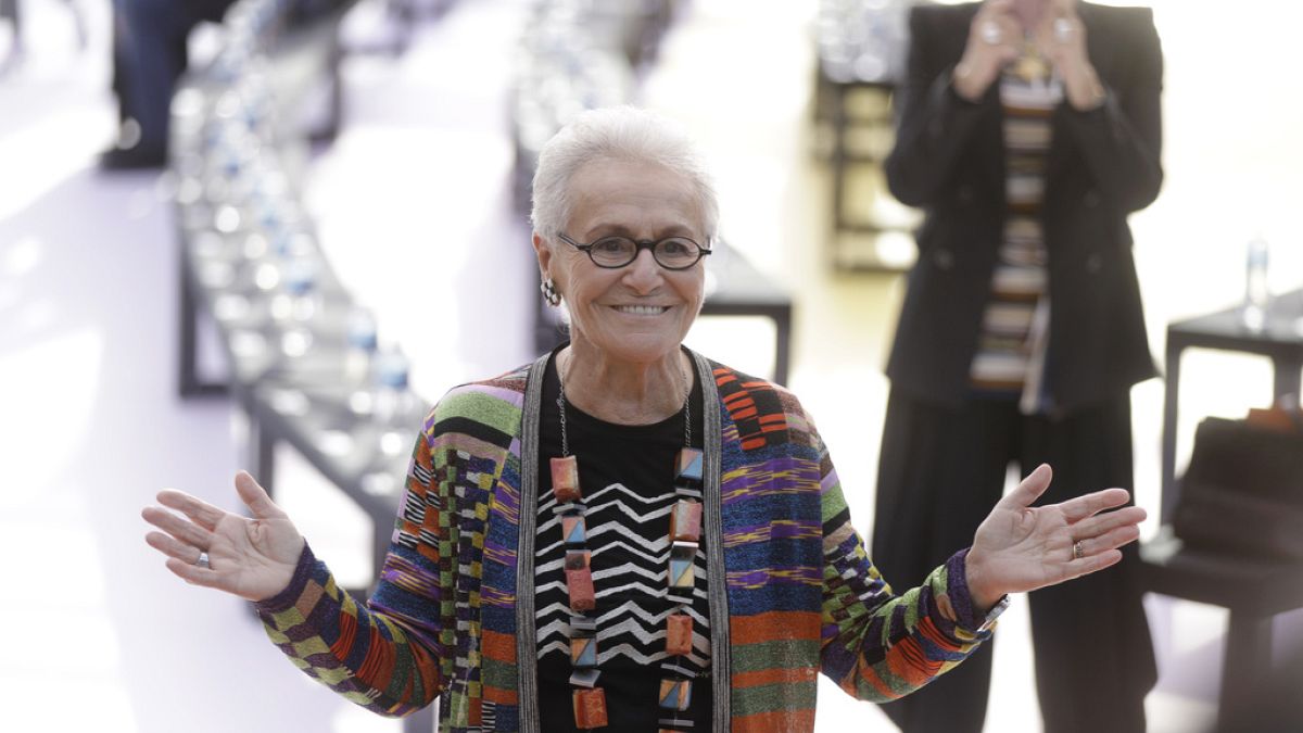 Rosita Missoni poses for photographers before the Missoni women
