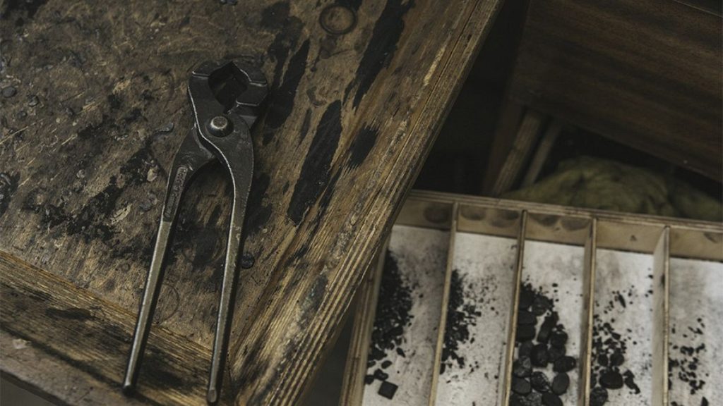 Photo from the workshop of I Coal You., a workshop, making jewellery from coal