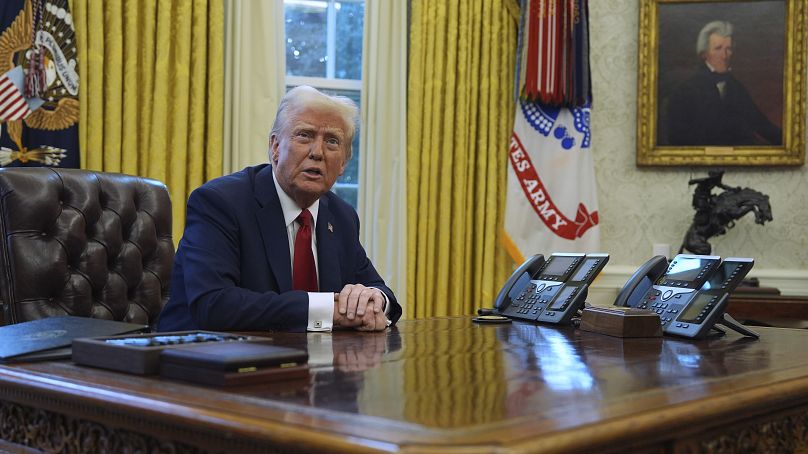 Donald Trump dans le bureau ovale de la Maison Blanche le 30 janvier 2025.