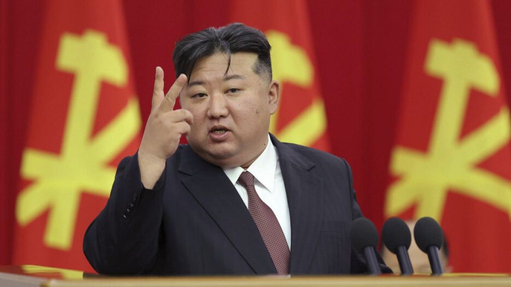 FILE: In this photo provided by the North Korean government,North Korean leader Kim Jong Un delivers a speech in Pyongyang, North Korea, July 2, 2024