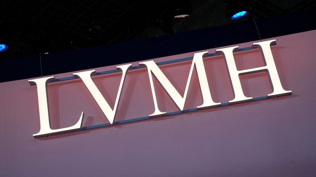 The LVMH logo is photographed at the Vivatech show in Paris, June 15, 2023.