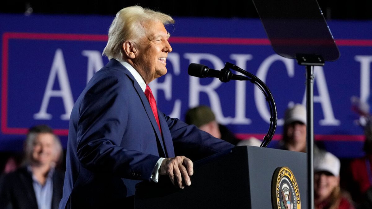 President Donald Trump speaks about the economy during an event at the Circa Resort and Casino in Las Vegas, Saturday, Jan. 25, 2025.