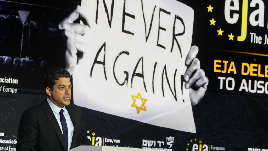 Amichai Chikli, Israeli Diaspora Affairs and Social Equality Minister, addresses the European Jewish Association