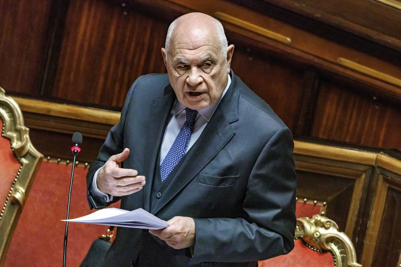 IL Ministro Della Giustizia Carlo Nordio Si Rivolge Al Senato Durante la Relazione Sull'Amministrazione Della Giustizia, Roma, 22 Gennaio 2025