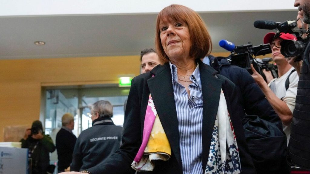 FILE - Gisele Pelicot, who was allegedly drugged by her now former husband so that he and others could assault her, arrives at the court house.