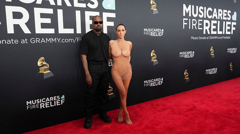 Ye et Bianca Cenori avant de quitter les Grammys