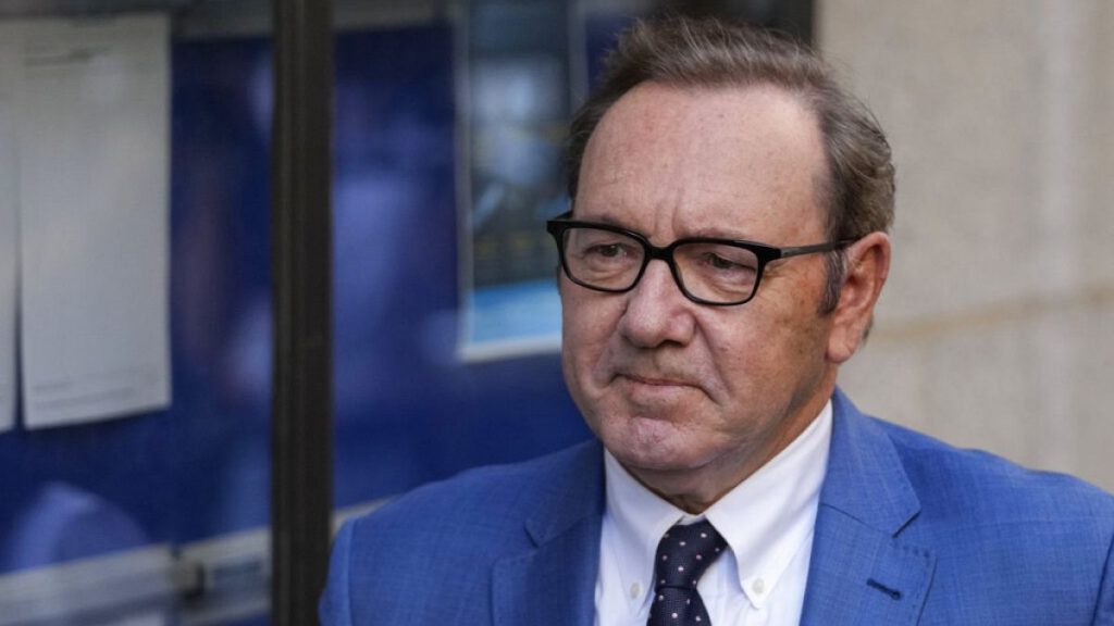 Spacey arriving at London’s Old Bailey in 2022 for a case surrounding losses brought on by his 2017 firing for sexual harassment of crew on “House of Cards”