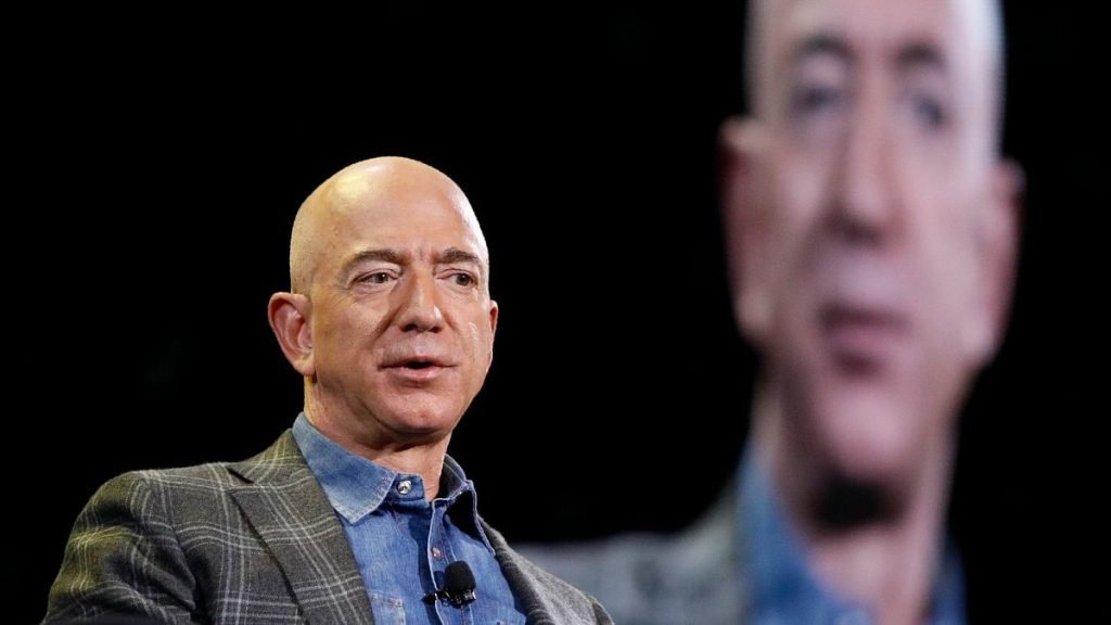 Then Amazon CEO Jeff Bezos speaks at the the Amazon re:MARS convention on June 6, 2019, in Las Vegas