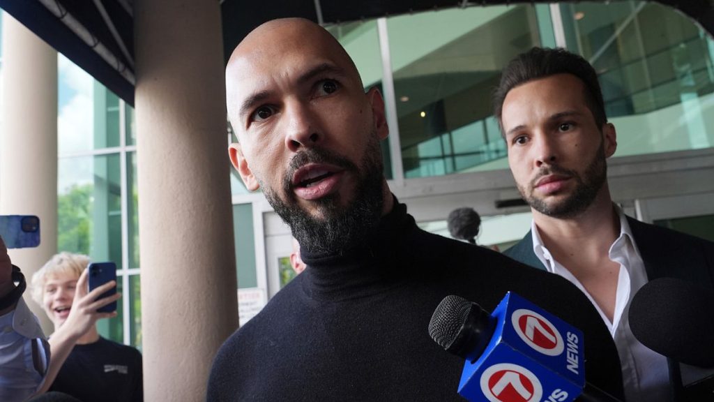 Influencer brothers Andrew and Tristan Tate arrive in Fort Lauderdale, 27 February, 2025