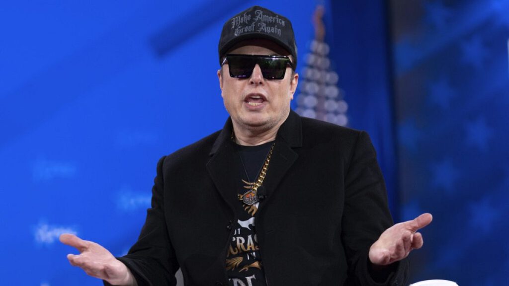 Elon Musk speaks at the Conservative Political Action Conference, CPAC, at the Gaylord National Resort & Convention Center, Thursday, Feb. 20, 2025, in Oxon Hill, Md