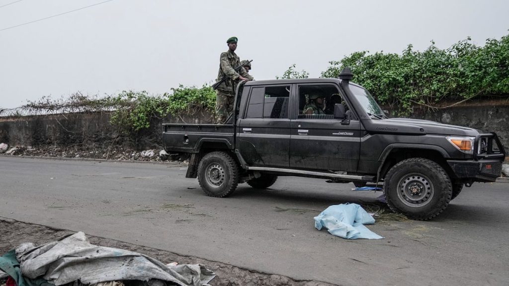 Members of the M23 rebel group patrol Goma, DRC, on 30 January 2025.