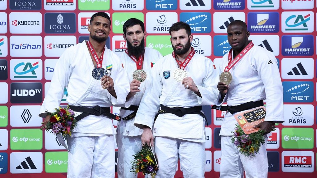 Winner and medalists at -100kg category