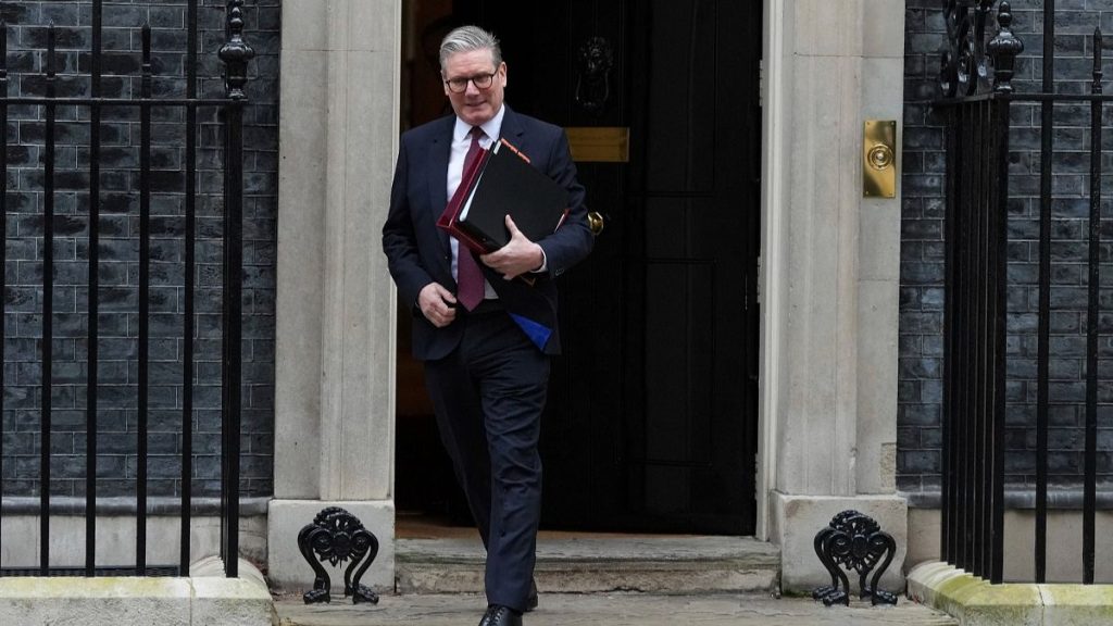 UK Prime Minister Keir Starmer leaves 10 Downing Street to attend the weekly Prime Ministers