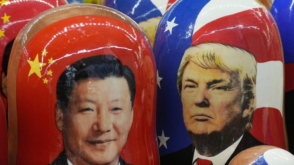 Traditional Matryoshka Russian wooden dolls on sale in Russia last year depict China