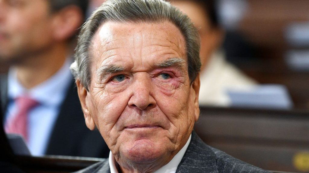 FILE: Former German Chancellor Gerhard Schröder attends an ecumenical service in the St. Michaelis church in Hamburg, 3 October 2023
