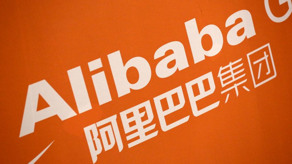 In this Sept. 19, 2014, file photo, the Alibaba logo is displayed during the company