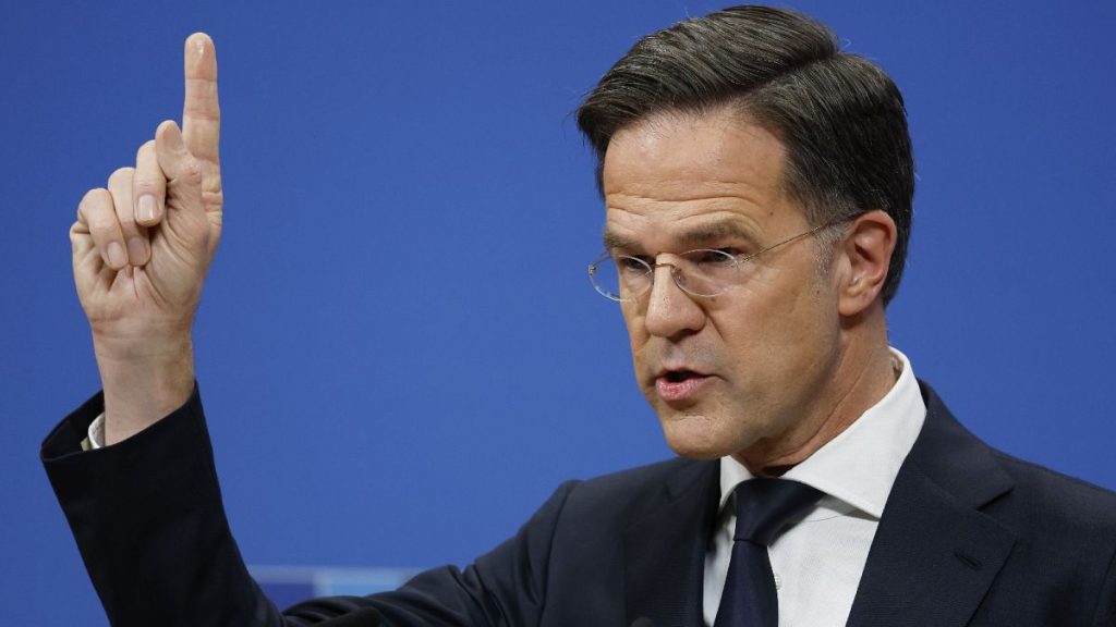 NATO Secretary General Mark Rutte speaks during a media conference ahead of a meeting of NATO defence ministers at NATO headquarters in Brussels, Feb. 12, 2025.