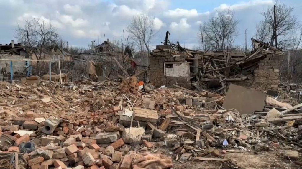 A destroyed house in the city of Druzhkivka, which was the target of two Russian airstrikes on Wednesday, 05 February, 2025.