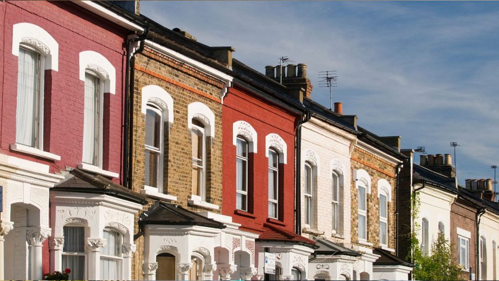 Row of terraced houses in London
