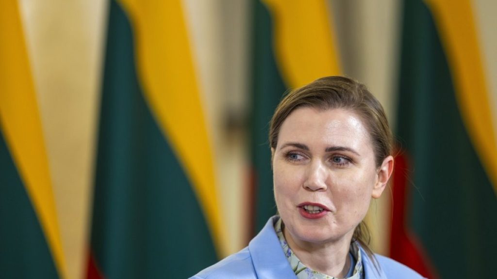 Lithuanian Defense Minister Dovile Sakaliene speaks during a joint media conference with German Defense Minister Boris Pistorius in Vilnius, Lithuania,Wednesday, Jan. 22, 2025