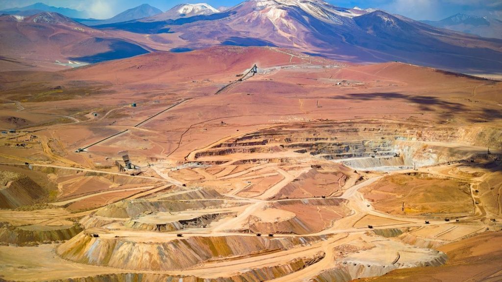 Aerial view of a copper mine in Chile.