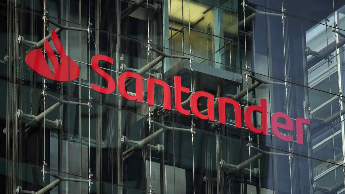 Spanish Bank Santander in London. 29 Jan 2025.