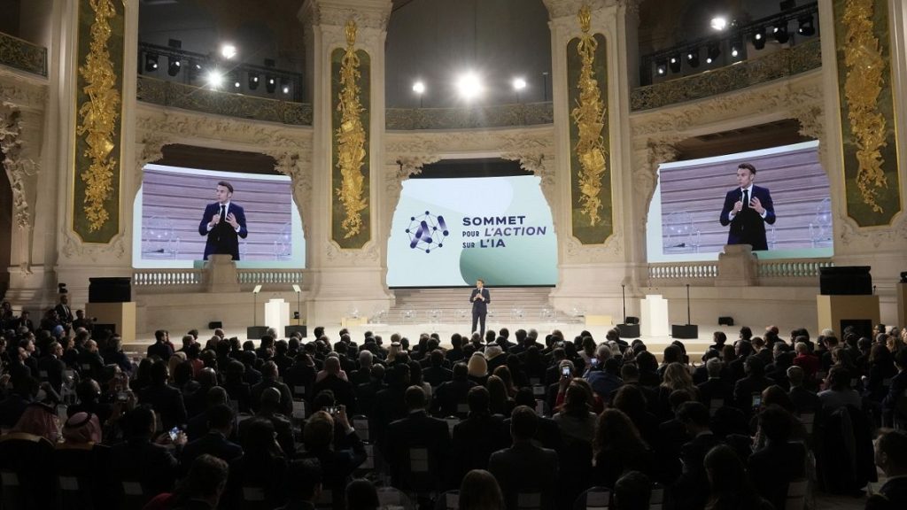 French President Macron at the AI Action Summit.