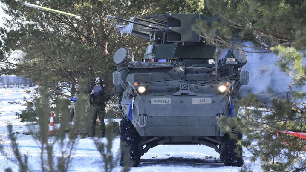 US Army 10th AAMDC rocket air defense unit takes part in the Saber Strike 2022 Air Defense joint exercises on a training ground near Rutja, Estonia, March 10, 2022