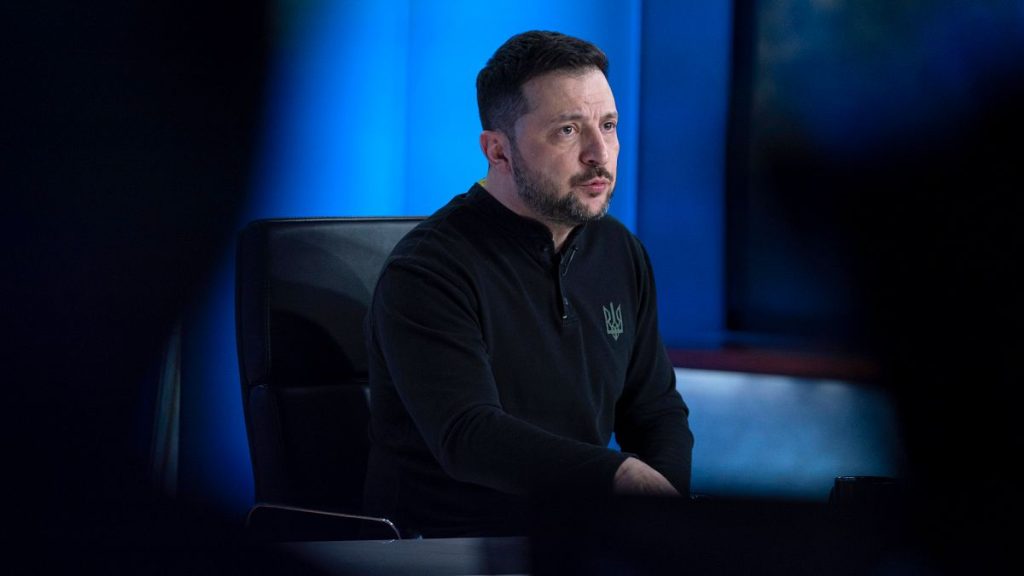 Volodymyr Zelenskyy speaks during a interview with Bret Baier during a taping of FOX News Channel