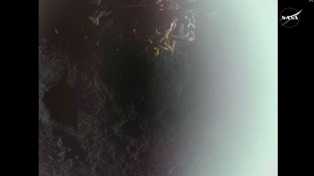 Private lunar lander Blue Ghost after touching down on the moon with a special delivery for NASA Sunday, March 2, 2025. (NASA/Firefly Aerospace via AP)