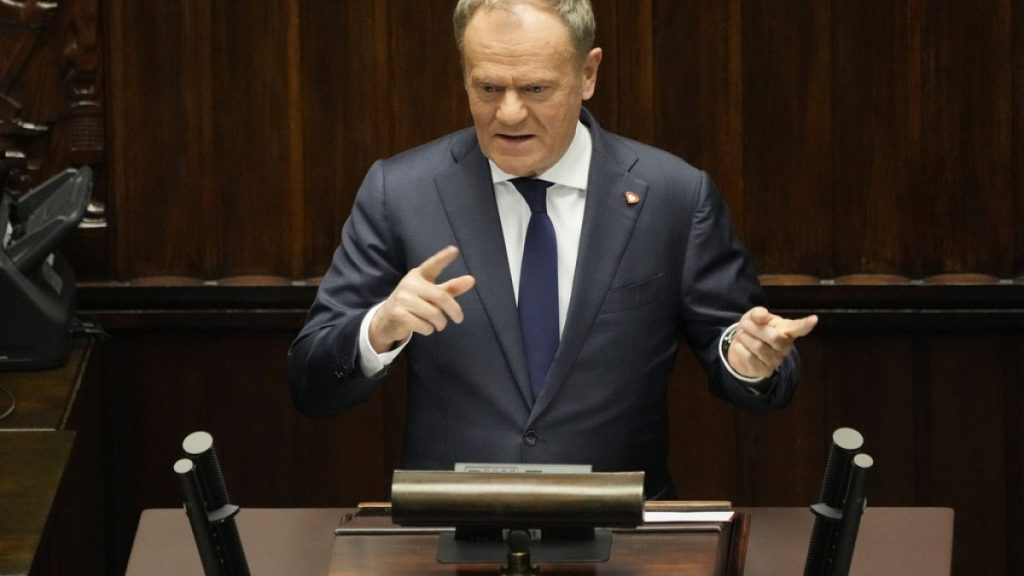 Prime Minister Donald Tusk speaks at the Sejm.