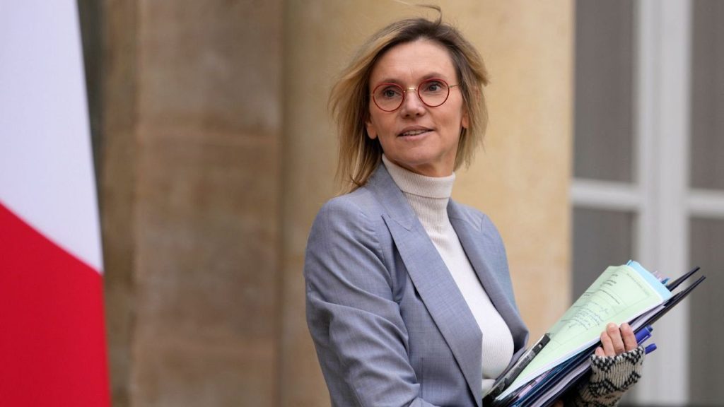 French Minister for the Ecological Transition, Agnes Pannier-Runacher, pictured leaving the Elysee Palace in Paris in December 2022.