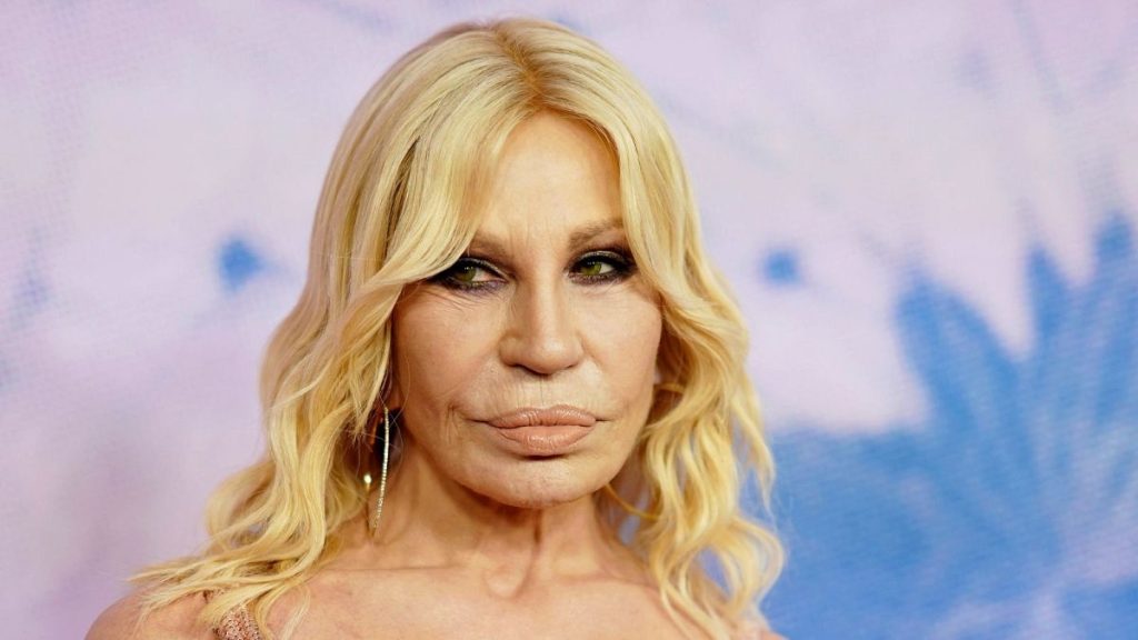 Donatella Versace arrives at the Green Carpet Fashion Awards - Wednesday 6 March 2024
