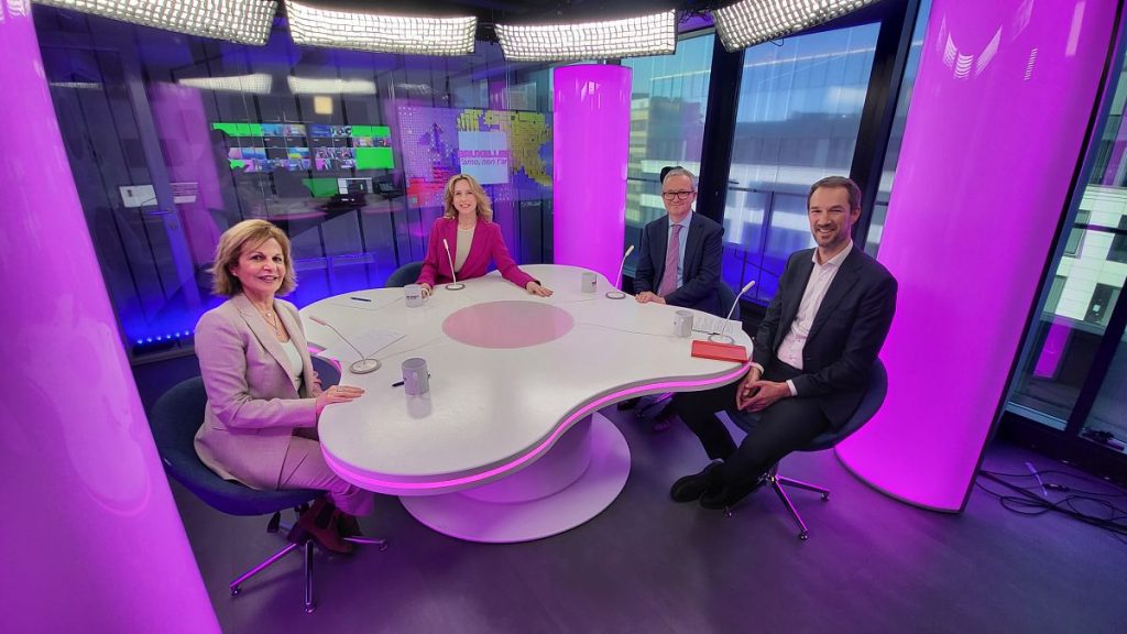 Host Méabh Mc Mahon with Shada Islam, Jerome Bellion-Jourdan and Ken Godfrey