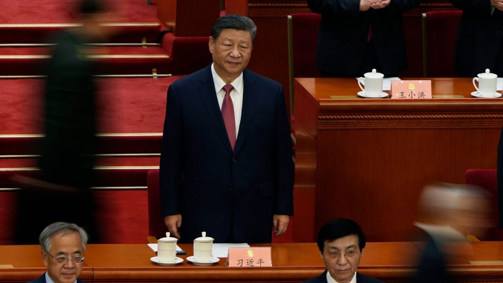 Chinese President Xi Jinping arrives for the closing ceremony of the Chinese People