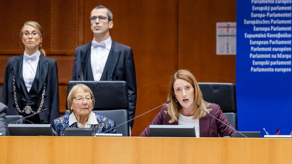 The President of the European Parliament Roberta Metsola