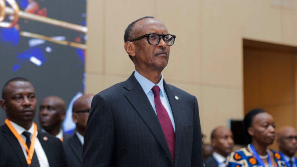 President of Rwanda Paul Kagame attends a joint summit to address conflict in Eastern Democratic Republic of Congo, Dar es Salaam, Tanzania Saturday, Feb. 8, 2025.