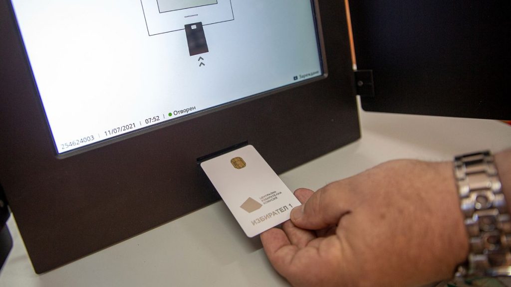 A voting booth in Bulgaria.