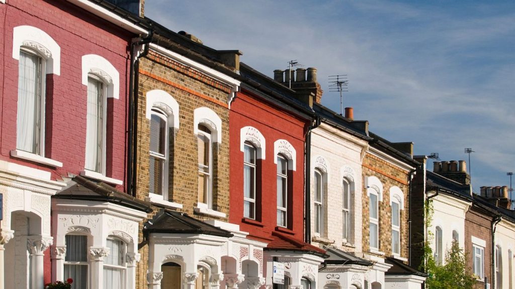 Row of terraces houses in London