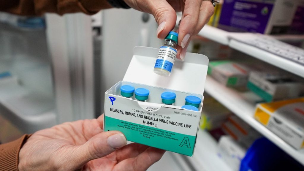 The measles vaccine is displayed in February 2025 in the US.