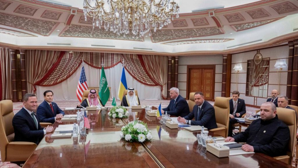 US and Ukrainian delegates begin peace talks in Saudi Arabia, Tuesday, March 11, 2025.
